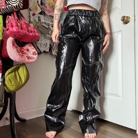 BLANKNYC FAUX BLACK WOMENS JOGGERS MEDIUM - Picture 1 of 4